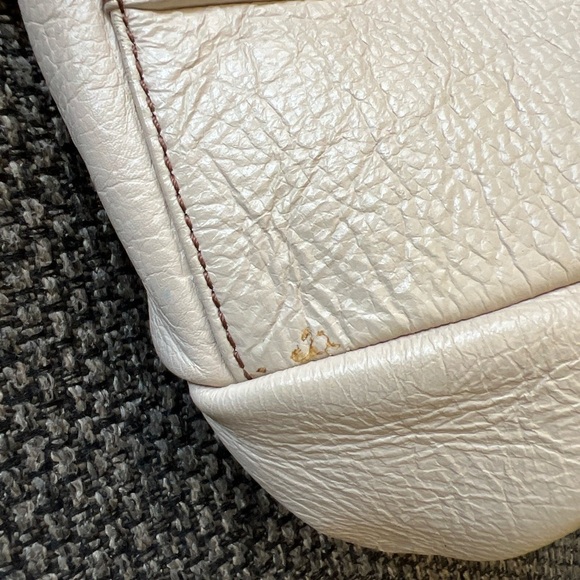 Paul Frank Ivory Pebbled Leather Satchel Handbag - Picture 8 of 14